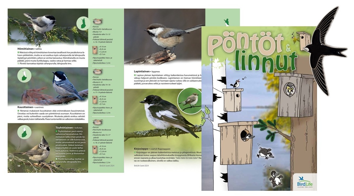 Pönttöoppaan malliaukeama ka kansi sekä tervapääskypinssi